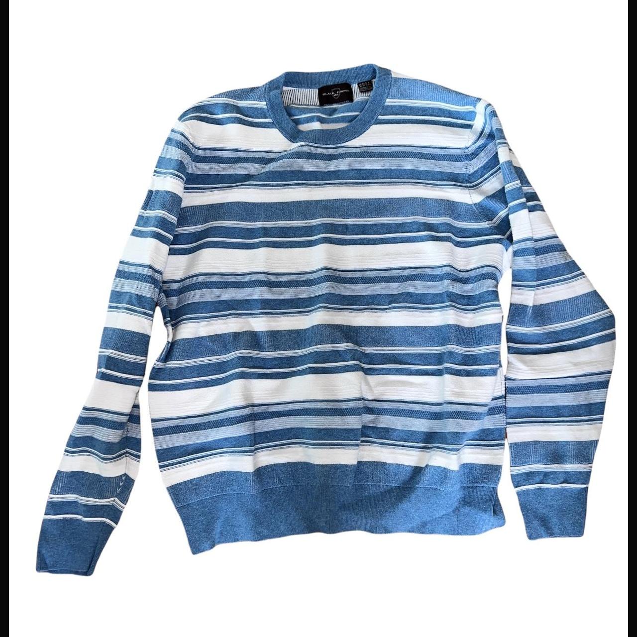 Men's Blue and White Jumper | Depop