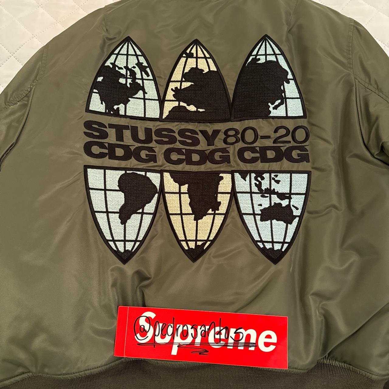 Stussy x CDG MA-1 Jacket (Olive). 10/10 condition.