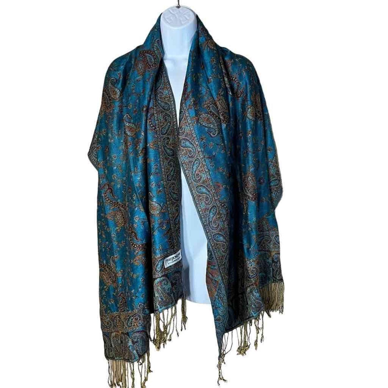 Product Image 1 - Pashmina Silk Paisley Peacock Blue