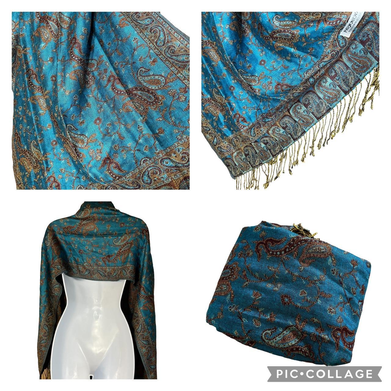 Product Image 3 - Pashmina Silk Paisley Peacock Blue