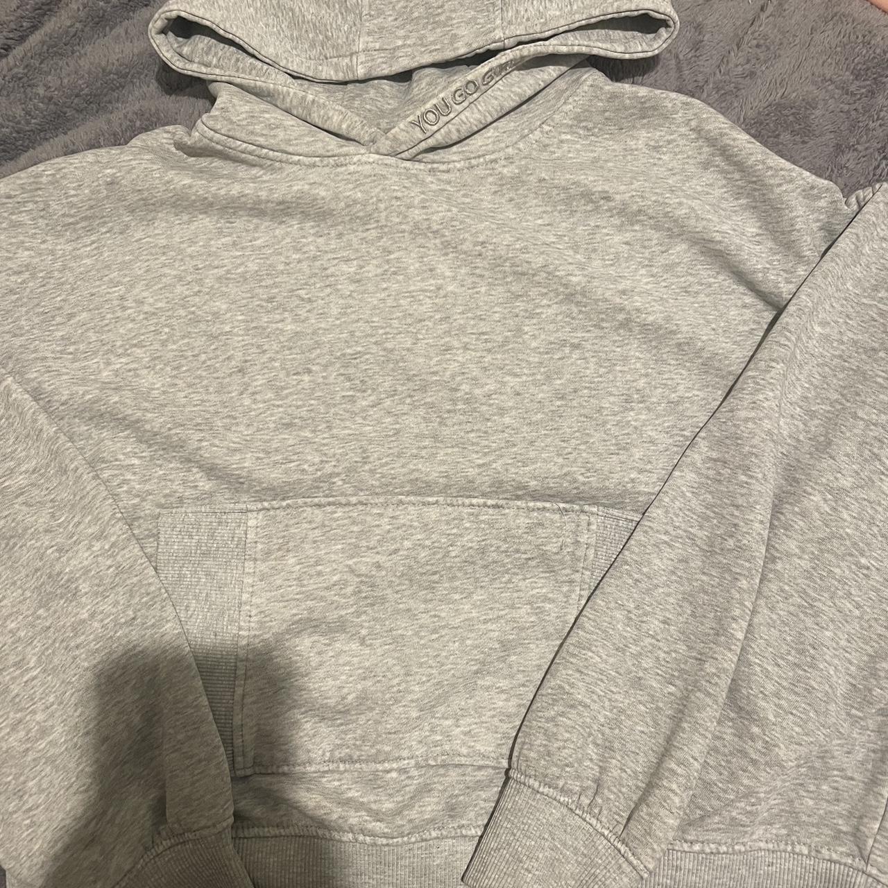 light gray bershka hoodie in size s worn- no marks... - Depop