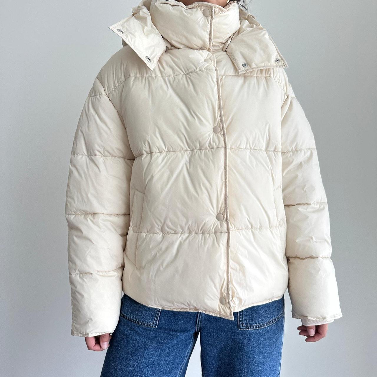 J crew short hooded puffer jacket best sale