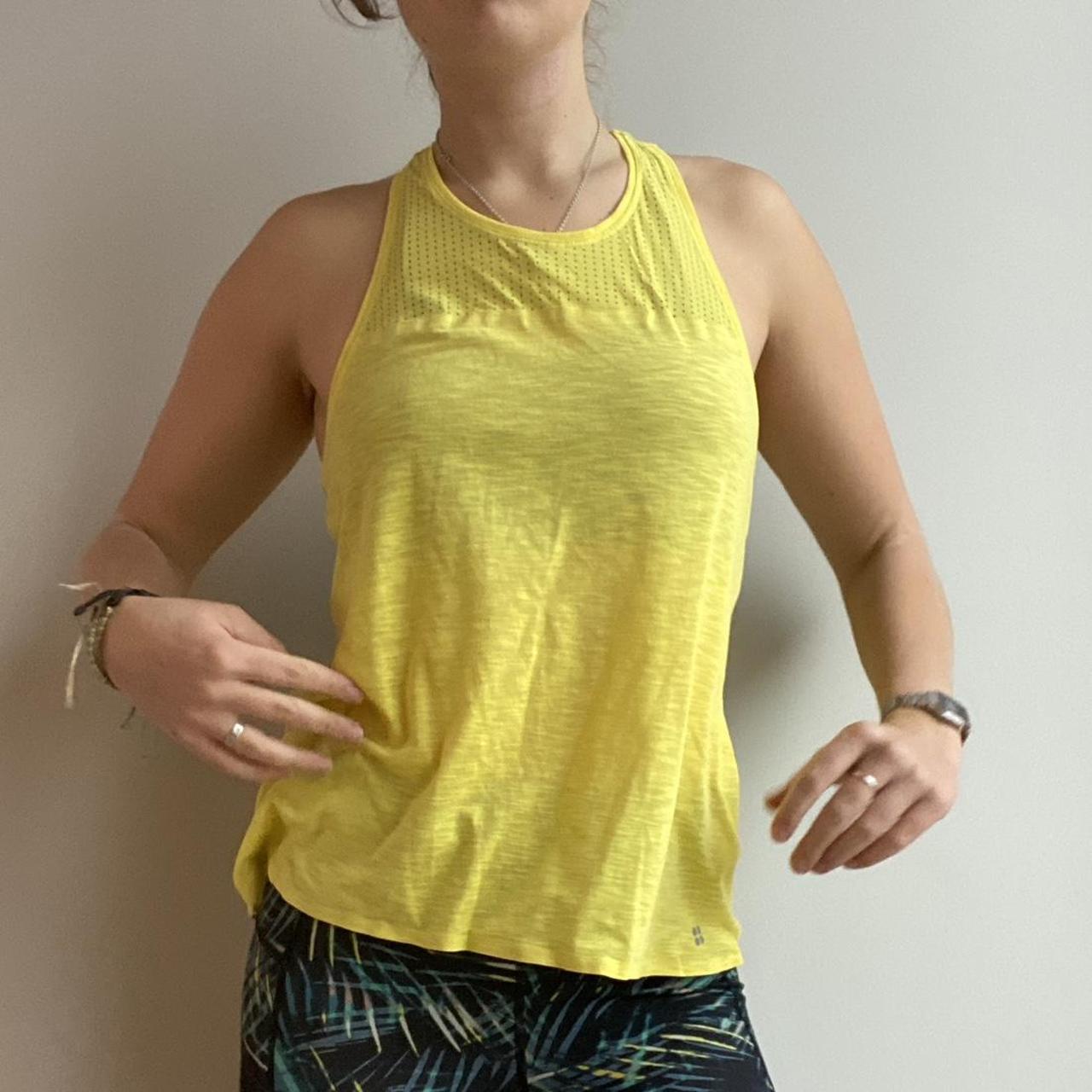 Sweaty Betty Yellow Racer Back Vest In Perfect - Depop