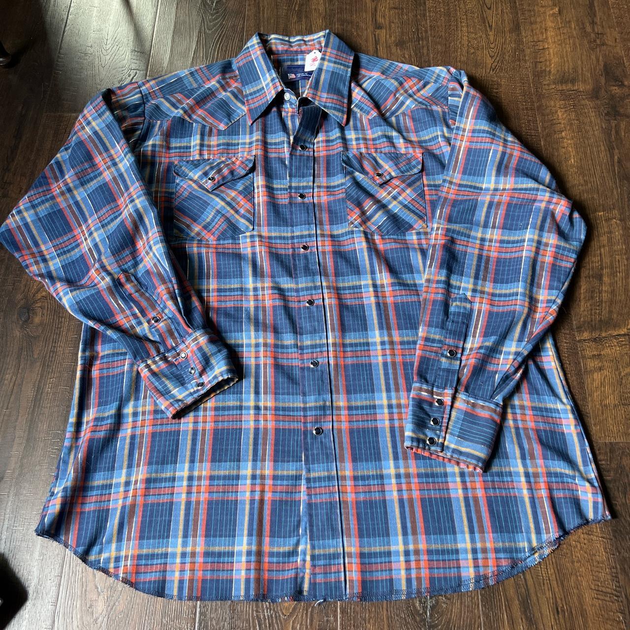 Vintage Panhandle Slim Metallic Pearl Snap Button... - Depop