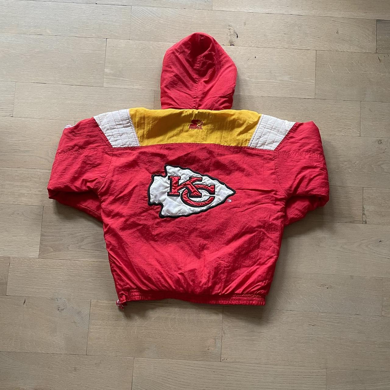 Vintage 90s Kansas City Chiefs Puffer Starter Jacket - Depop