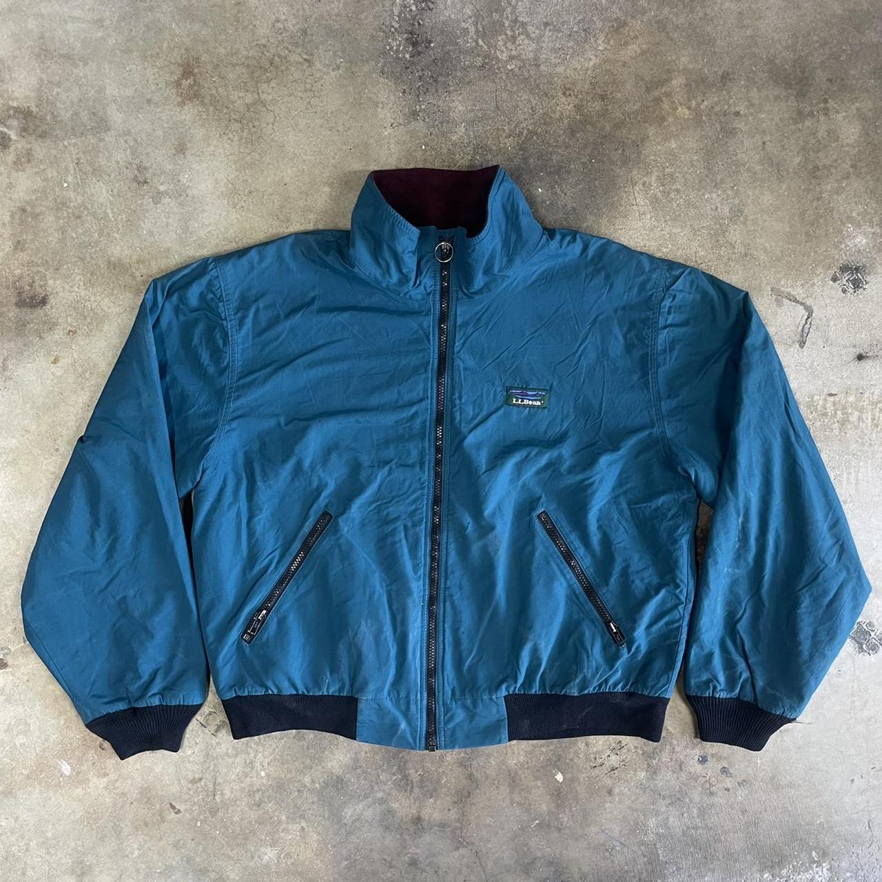 L.L.Bean Men's Blue and Burgundy Jacket | Depop