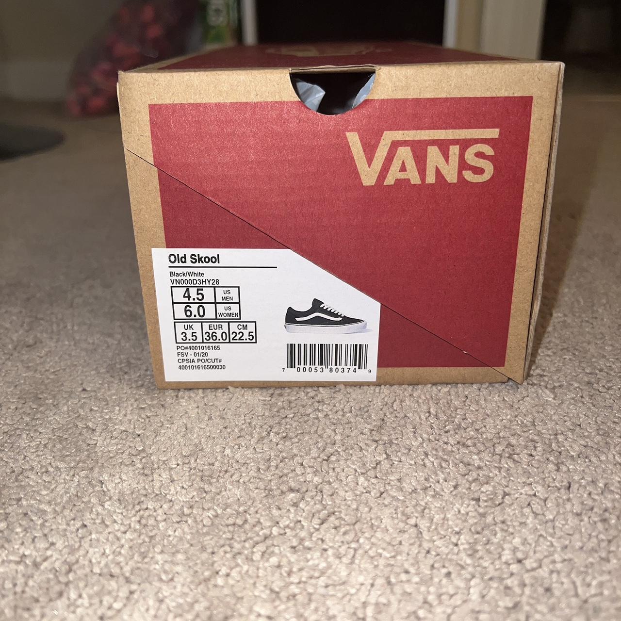 Vans shoe box on sale size