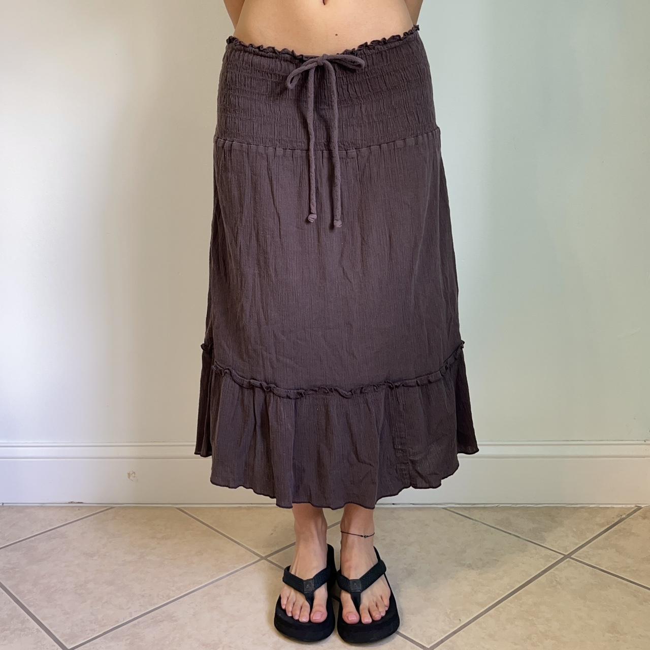 Brown Midi/Maxi Skirt Cute and simple brown skirt... Depop