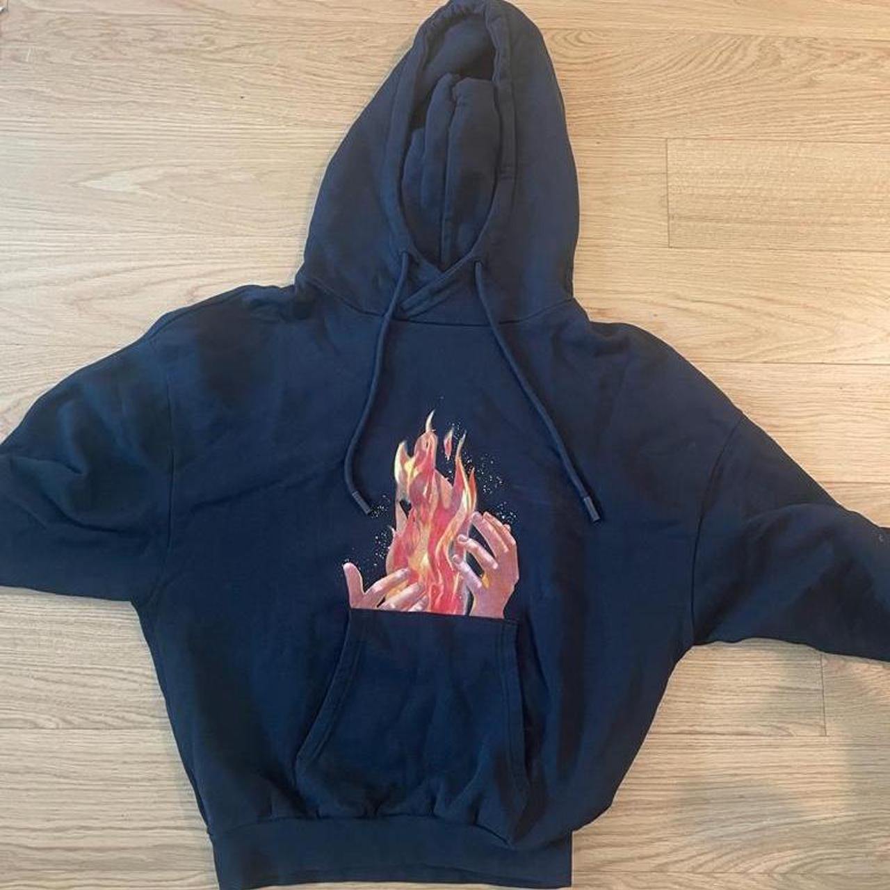 Off white flame hoodie best sale