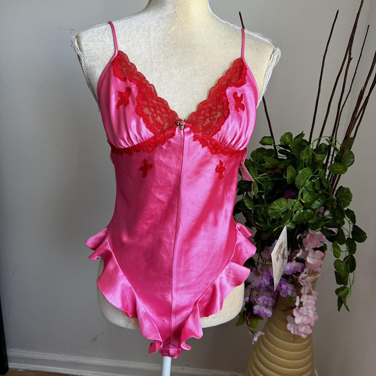 Betsey Johnson Women's Pink Bodysuit | Depop