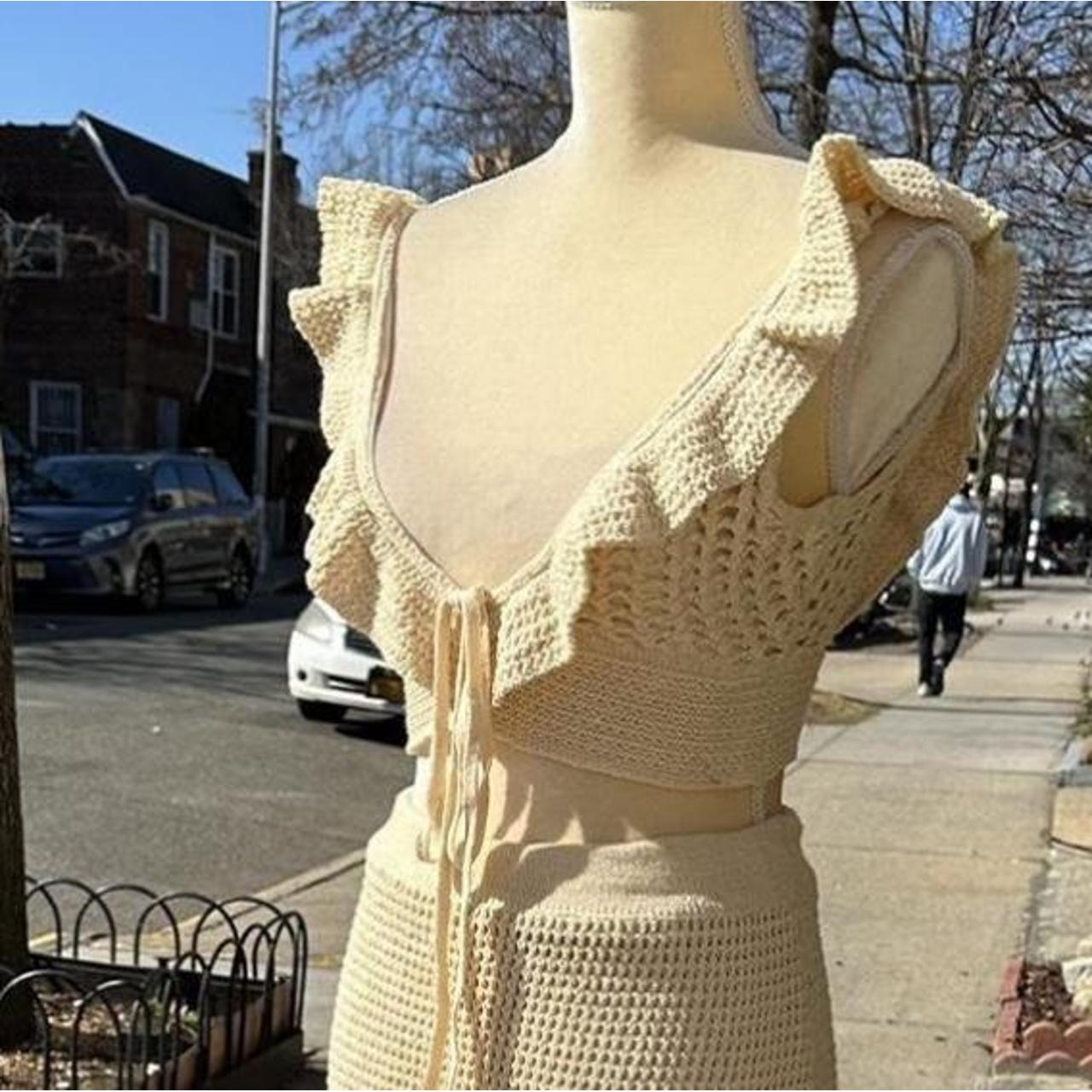 🥰🦋Y2K SHEER CROCHET TOP♥️ ️‍🔥 EARLY 2000s baby cami Depop