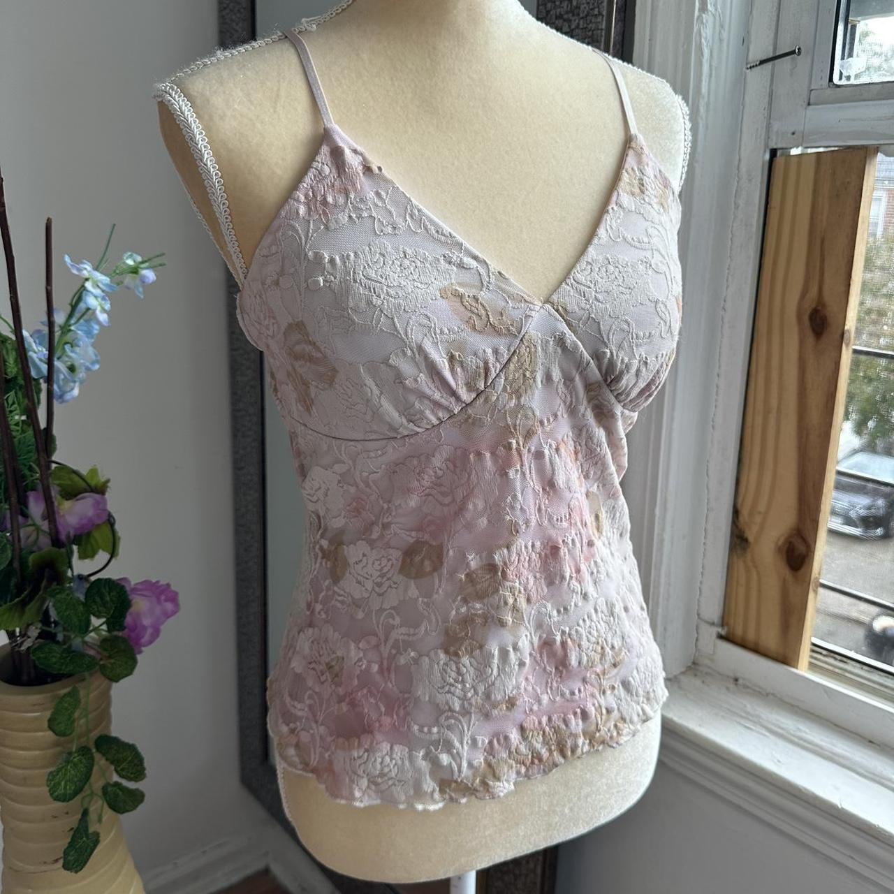 Y K Milkmaid Lace Cami Top Early S Floral Depop