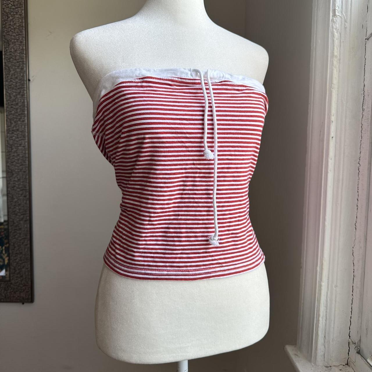 Y2K red tube top, Early 2000s tube top, Baby tee, Fit...