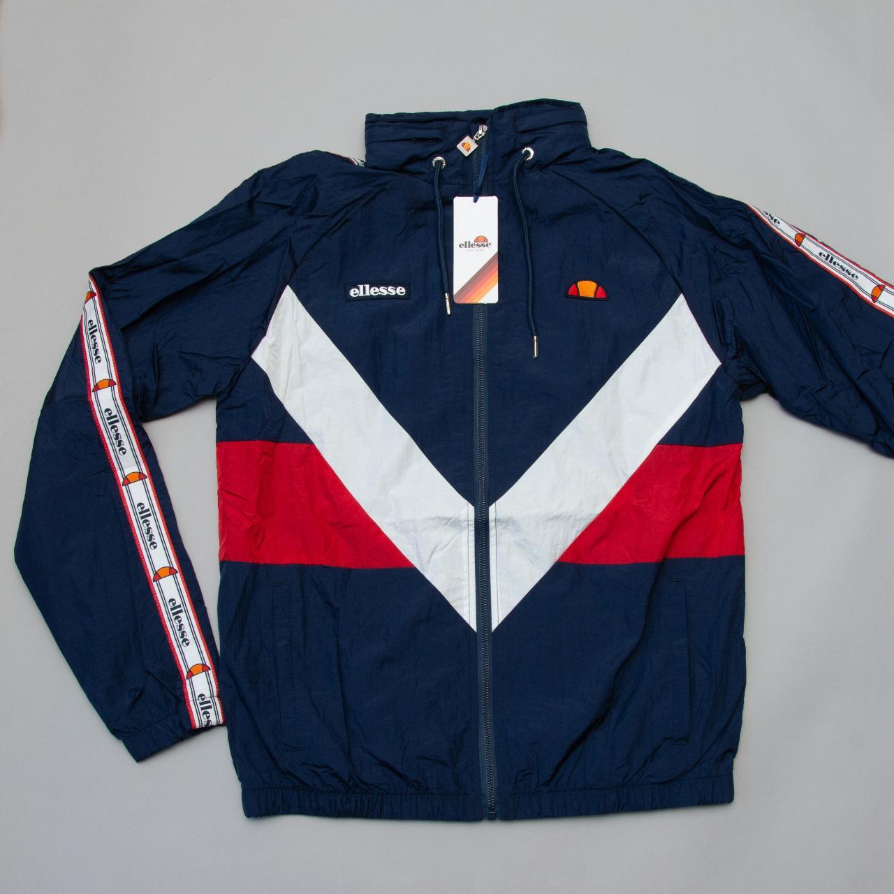 Ellesse Men's Red and Navy Jacket | Depop