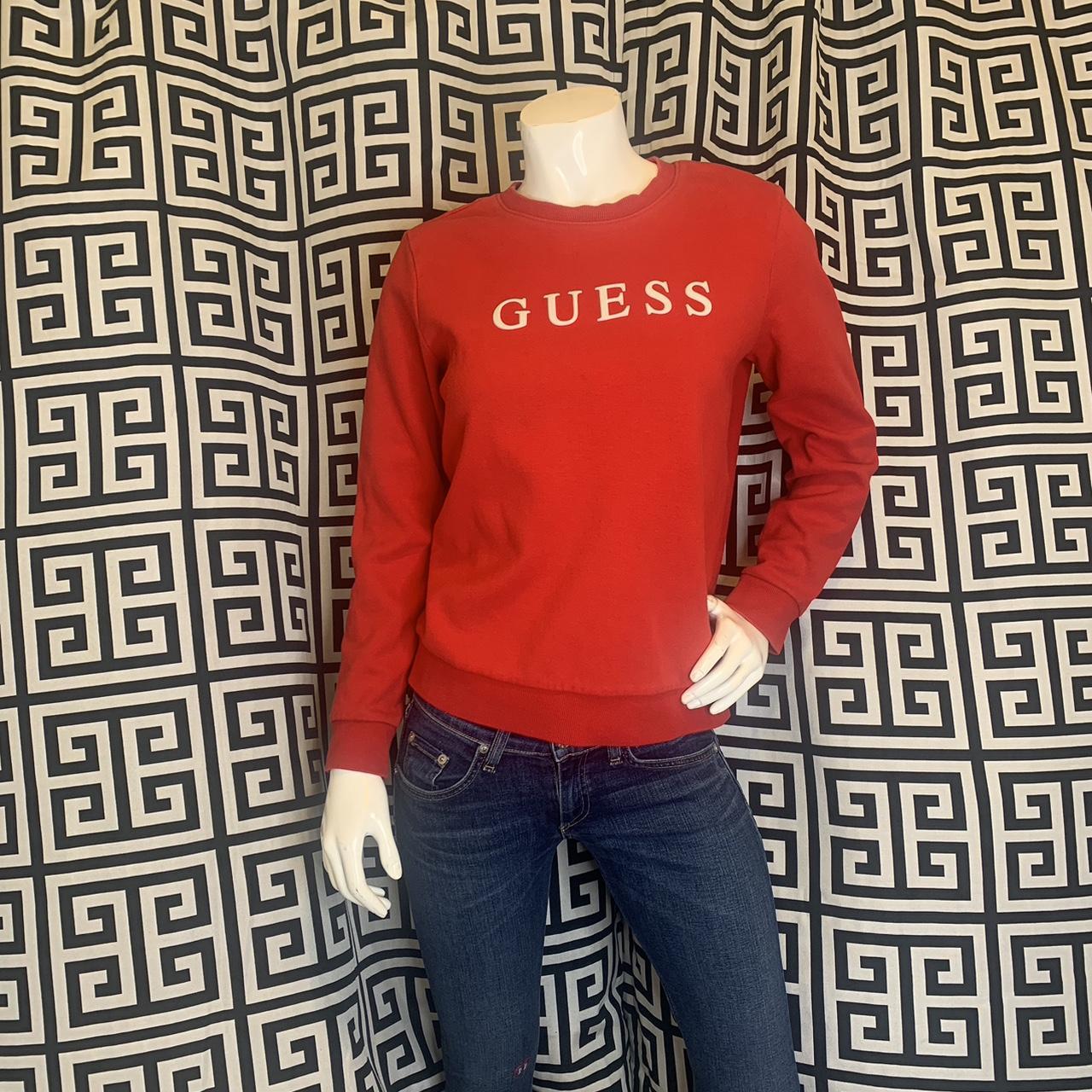 Pre-owned women's Guess foil-logo sweatshirt nice - Depop