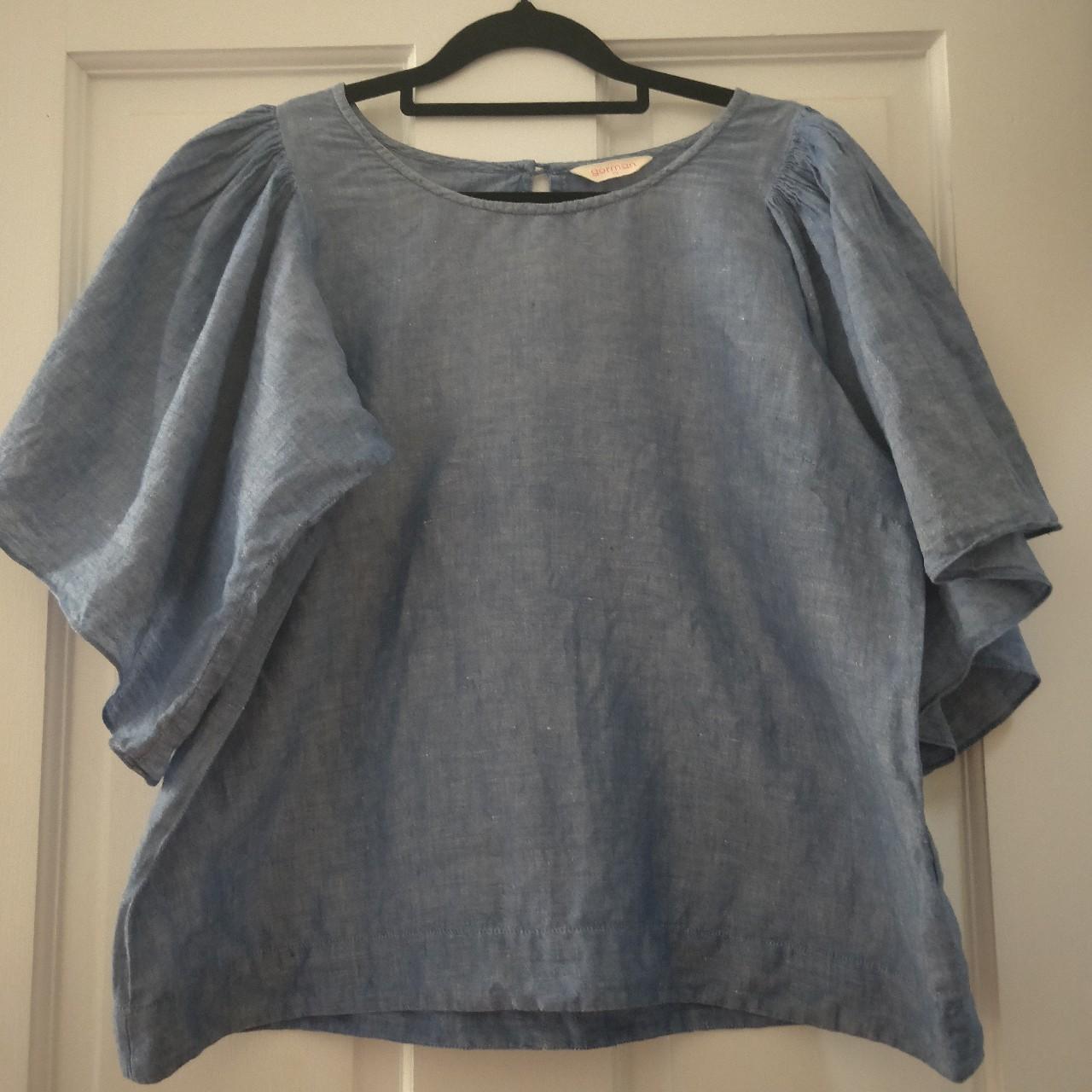 ☁️ GORMAN linen/cotton top ☁️ ~ size 10, loose... - Depop