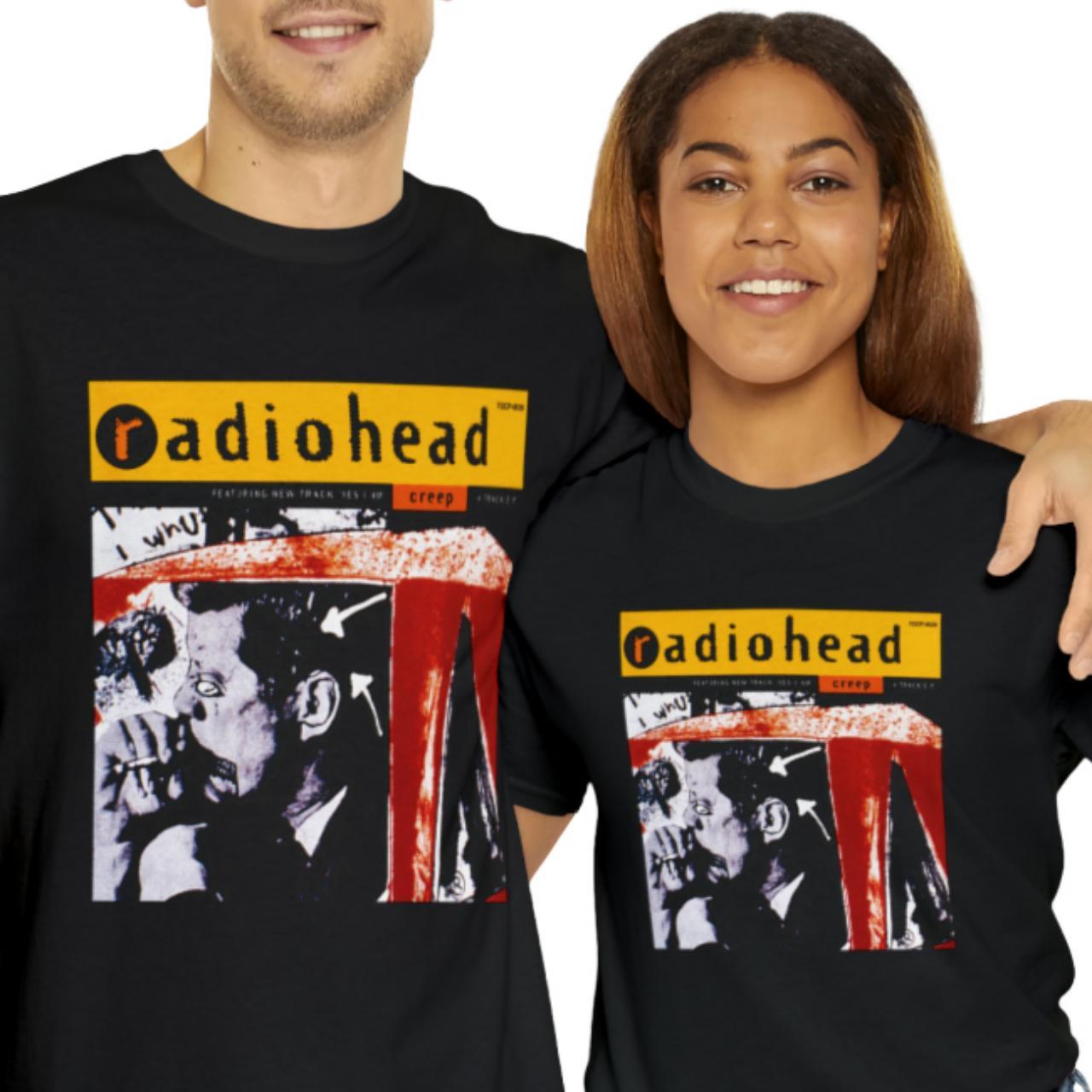 Monochrome Melodies: Radiohead Black and White T-Shirt - Vintage