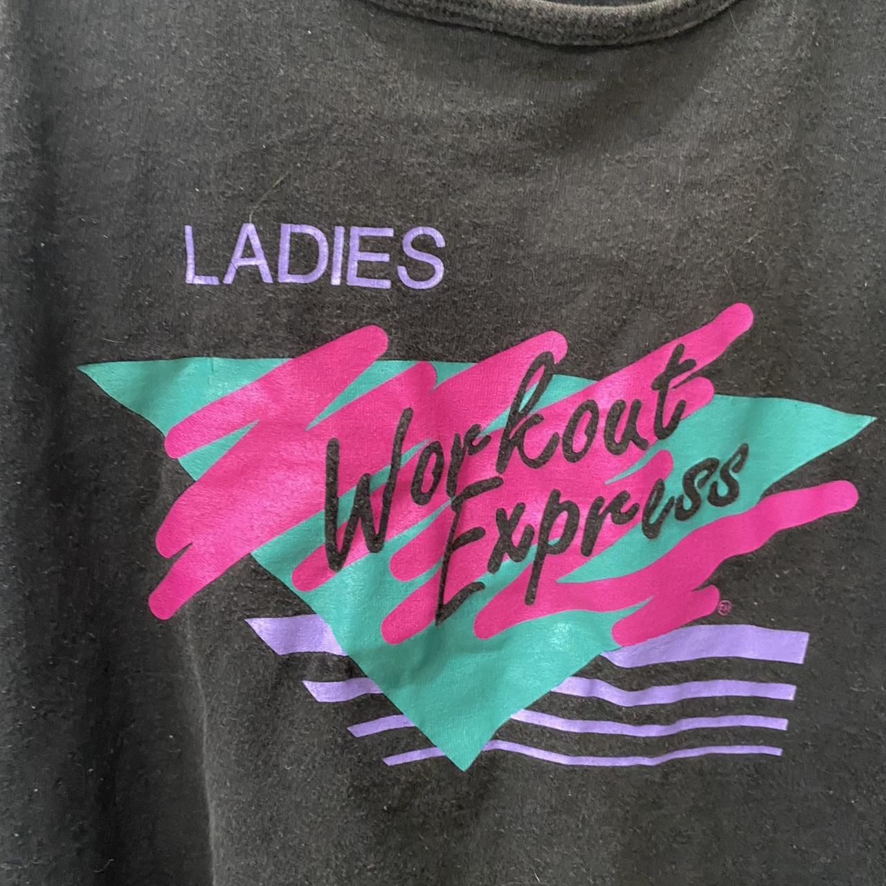 Vintage Ladies Workout Express Tank Top Tee size XL... Depop