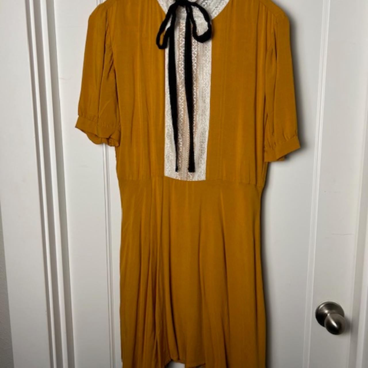 mustard yellow retro-inspired dress. fits more like... - Depop