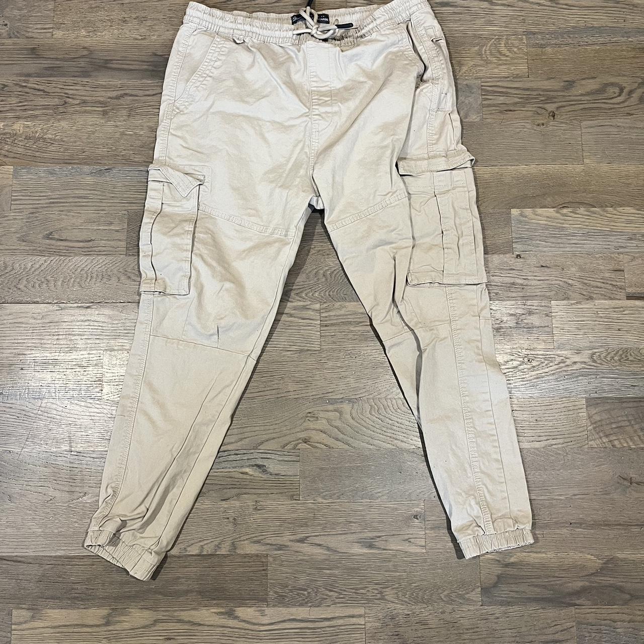 xtra large cargos || beige primark sweatpants ||... - Depop