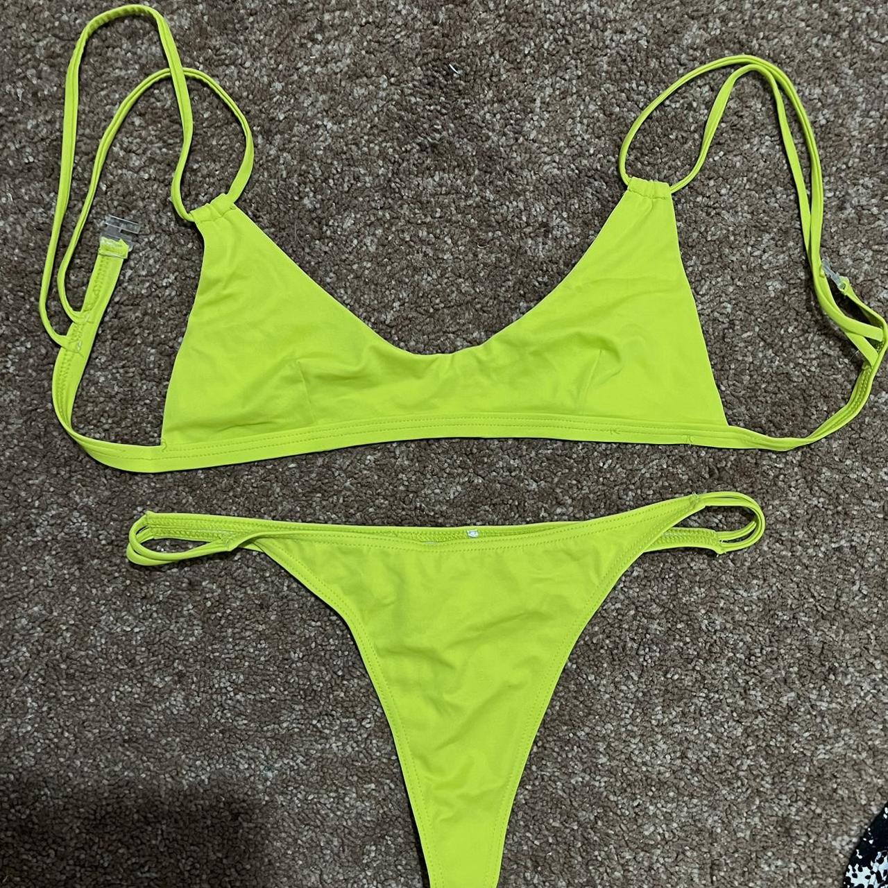 Lime green bikini set by Missguided Both items size... - Depop