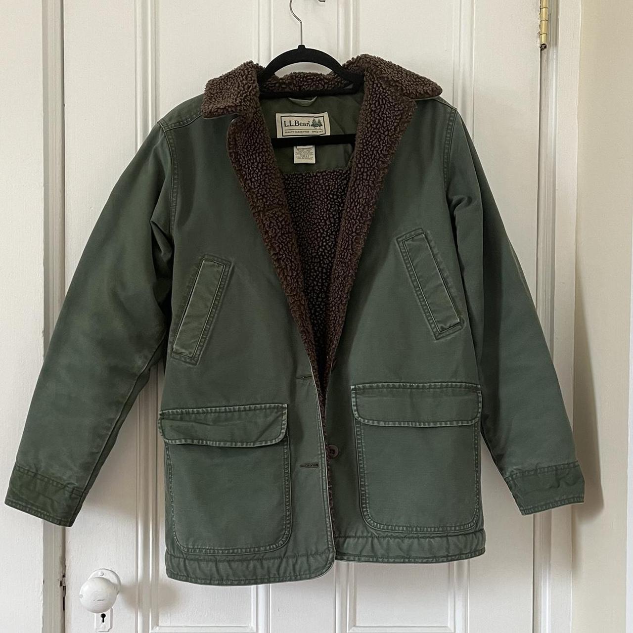 L.L.Bean Women's Green and Brown Coat | Depop