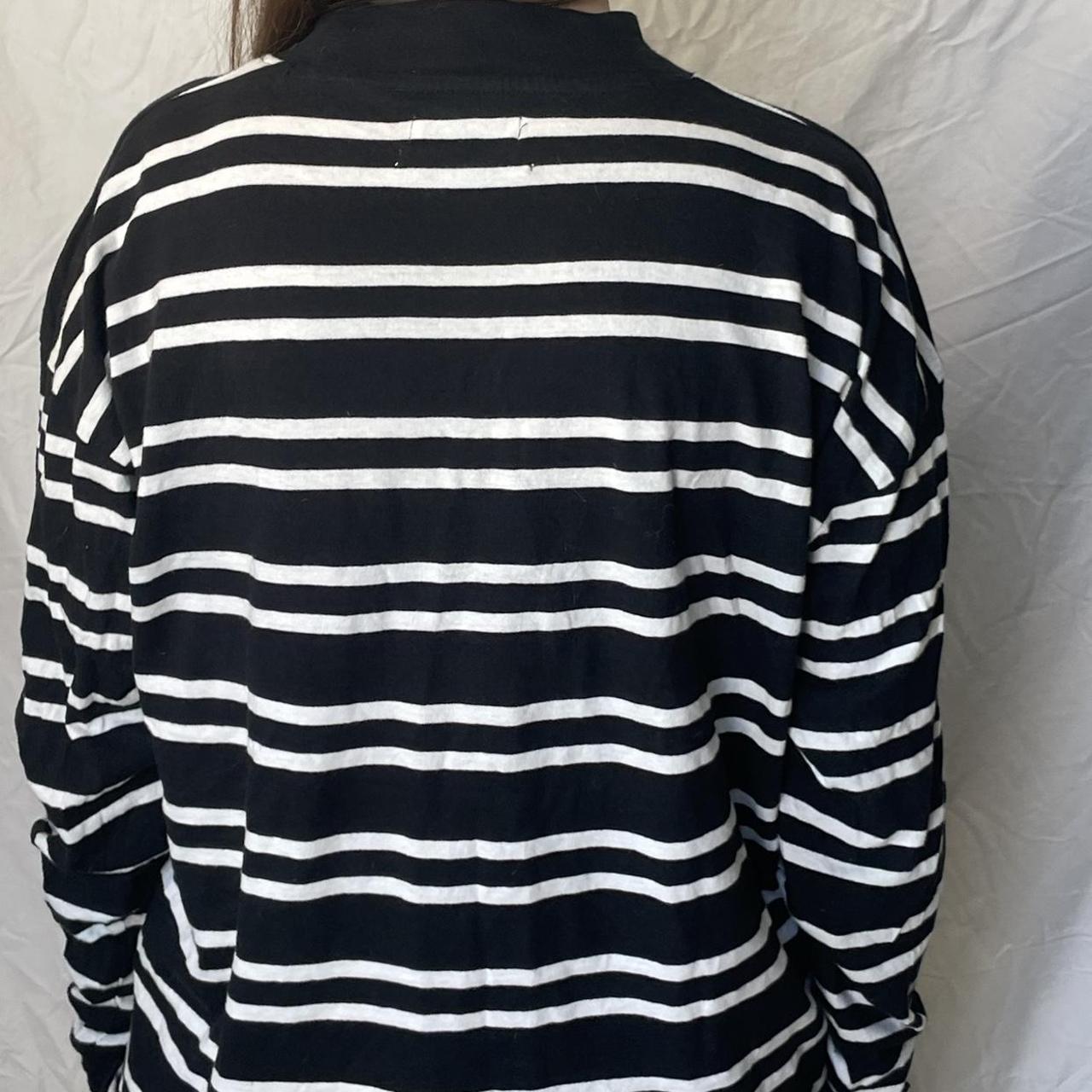 Urban Outfitters Long Sleeve Mock Neck Striped... - Depop