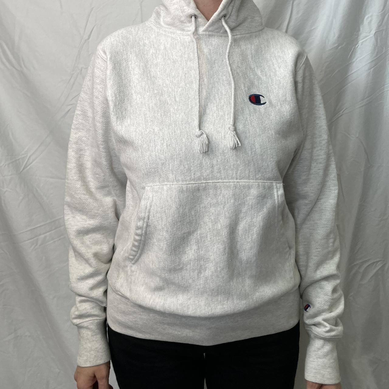 Champion reverse weave store hoodie silver grey