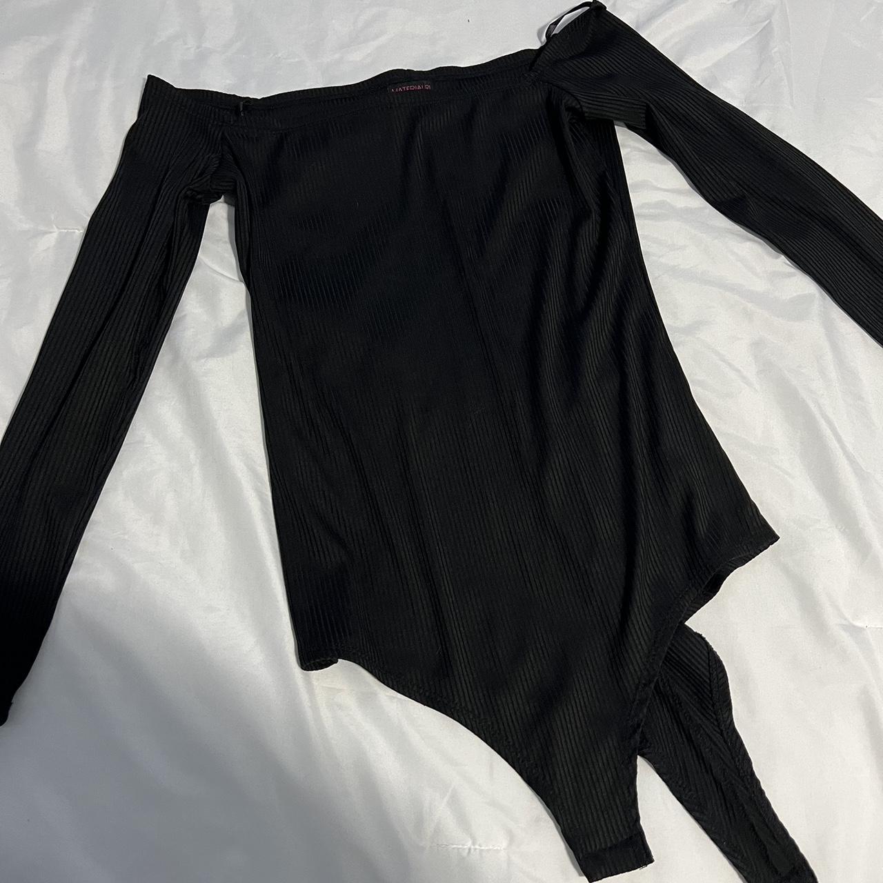 Macy's Women's Black Bodysuit Depop