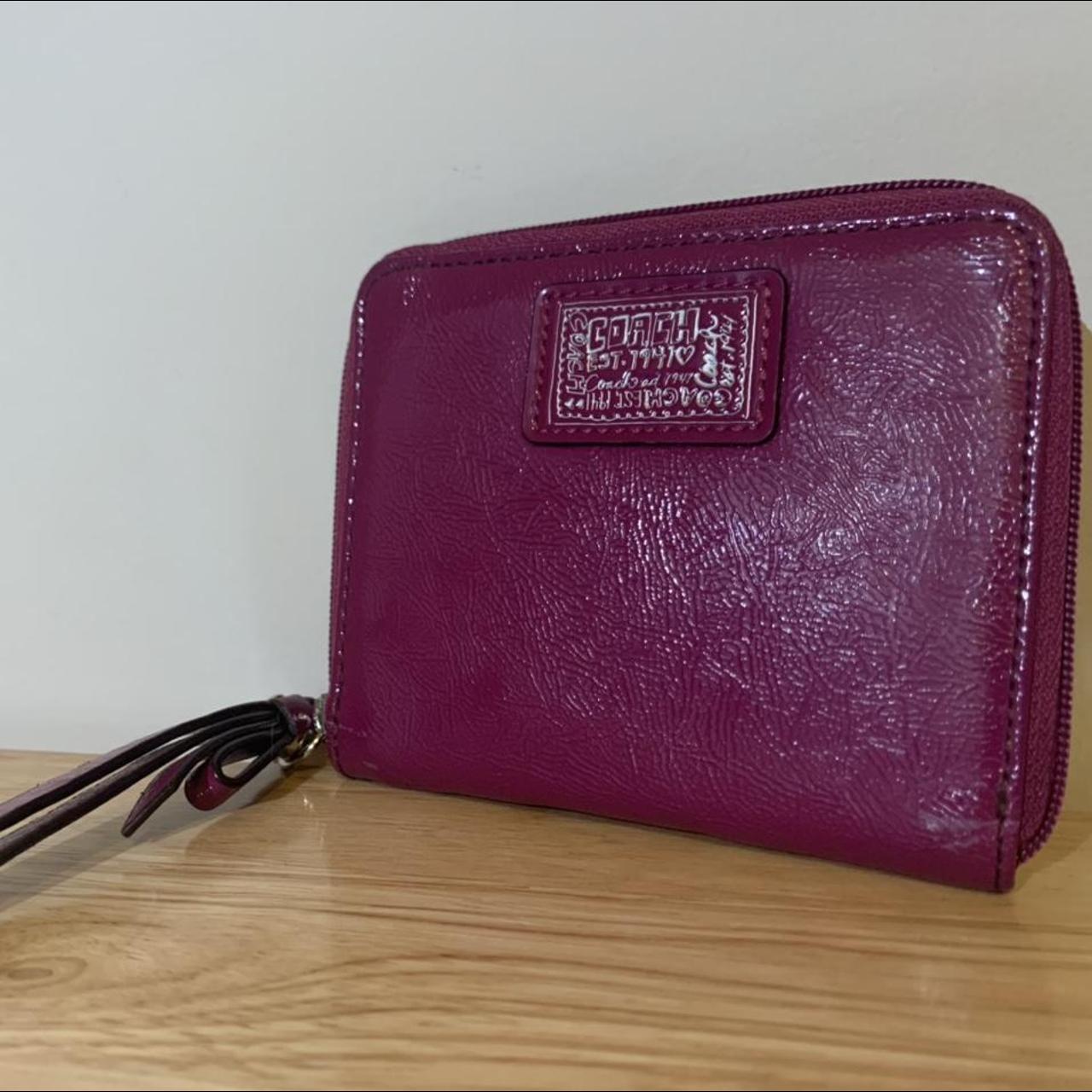 Coach Vintage Brown & Hot Pink Wristlet Wallet - Depop