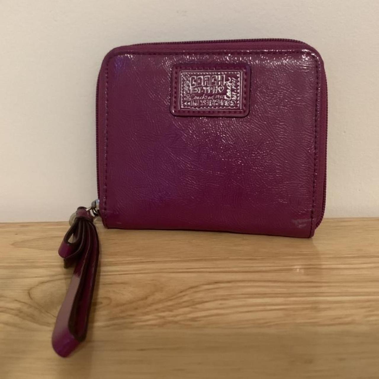 Coach Vintage Brown & Hot Pink Wristlet Wallet - Depop