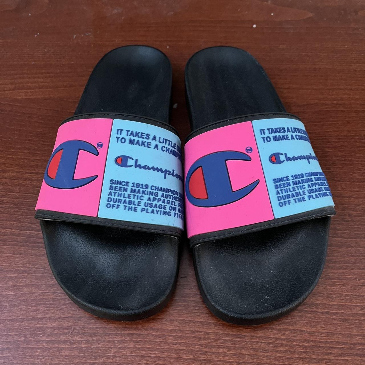 Pink champion slides hot sale