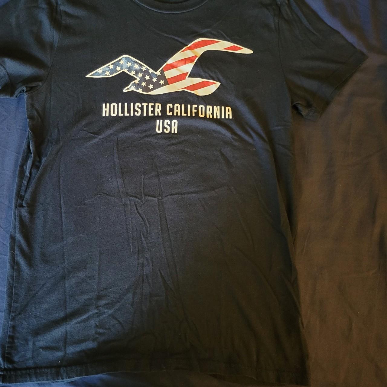 Hollister, Shirts, Hollister Co Navy Colorblock Logo Graphic Tee