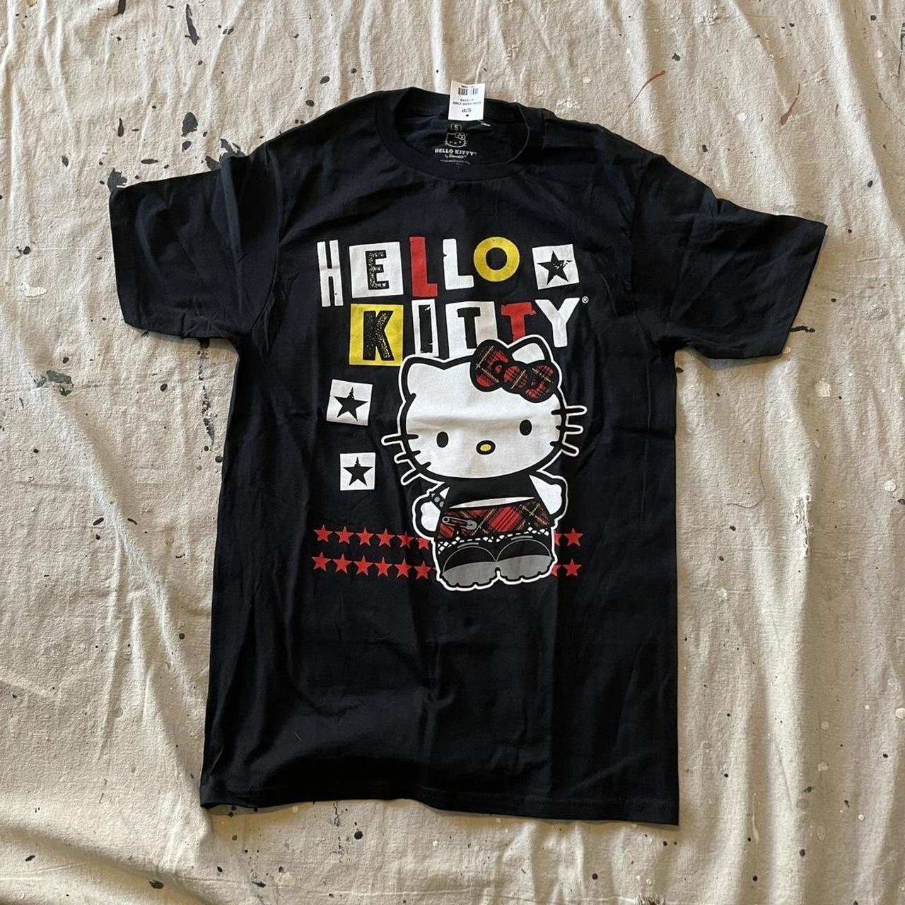 Emo Alt y2k Hello Kitty Grunge Black T Shirt ☠️... - Depop