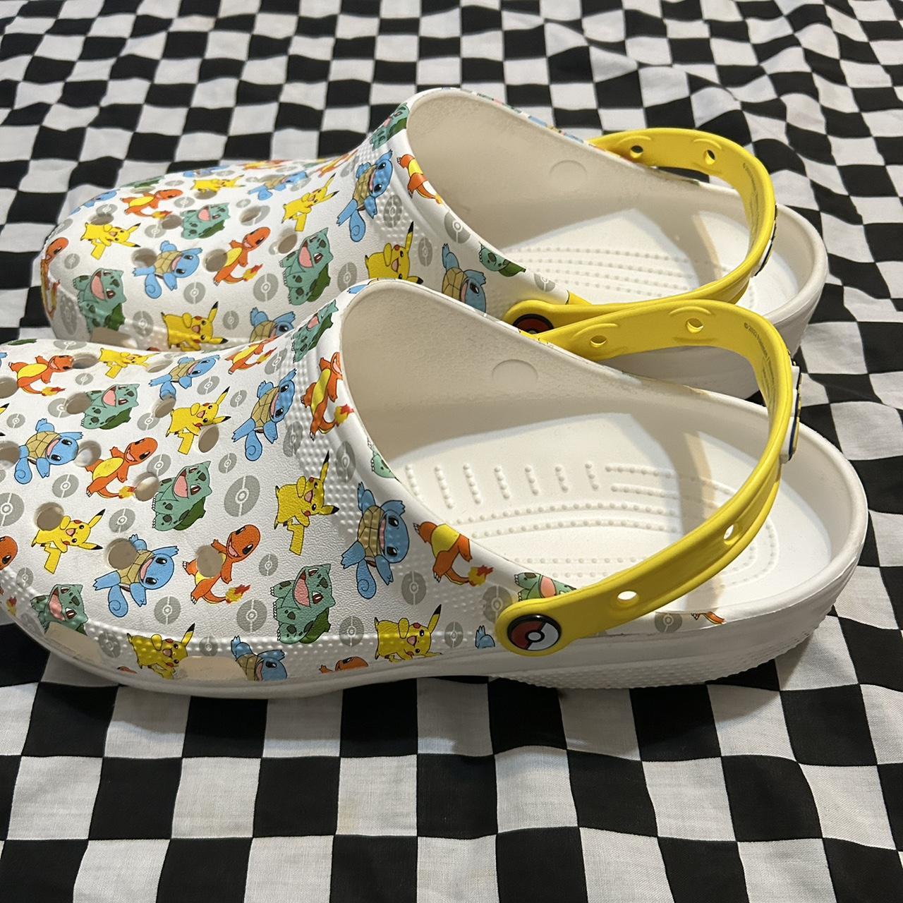 Crocs Men's Yellow and White Slides Depop