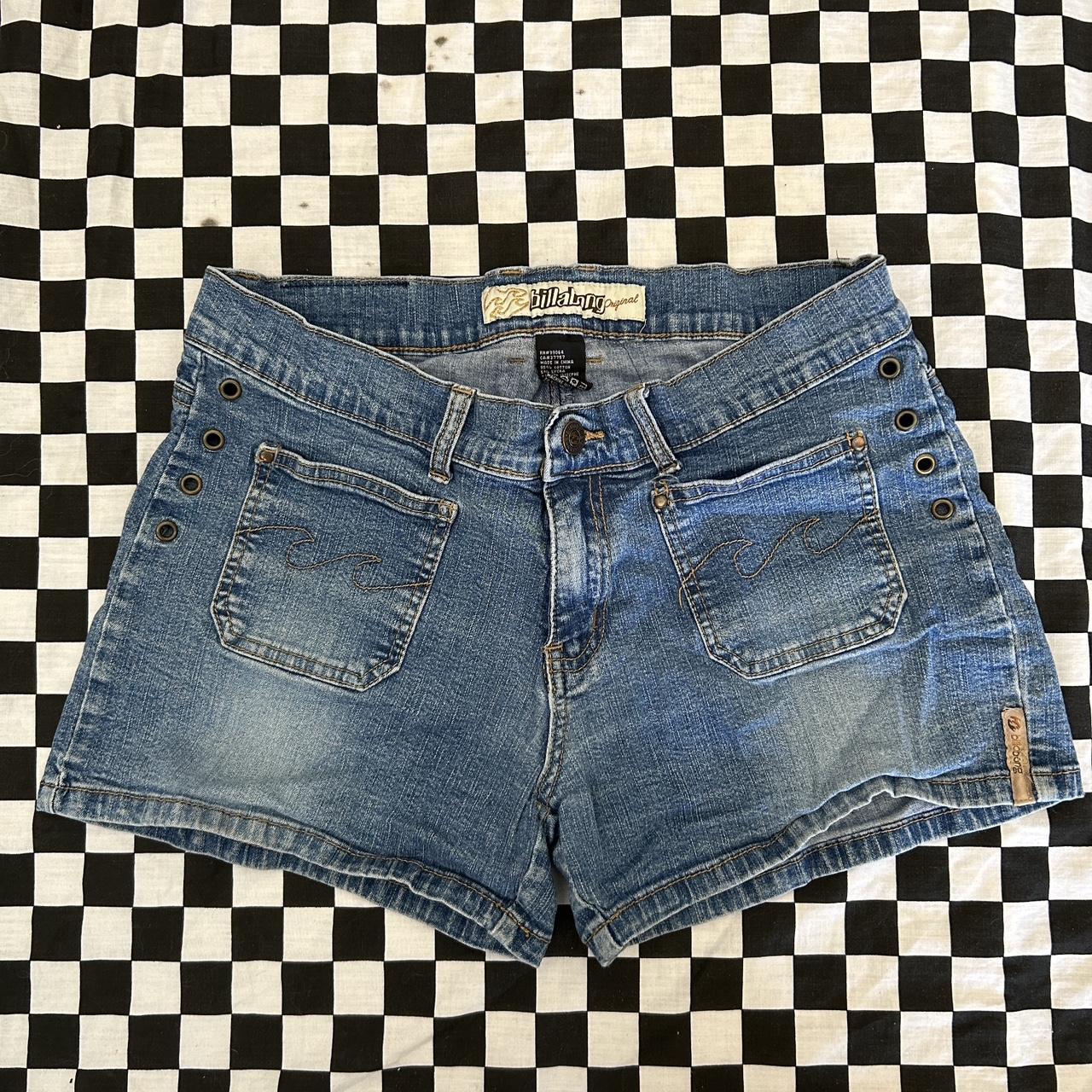 Billabong Women's Blue and Tan Shorts | Depop
