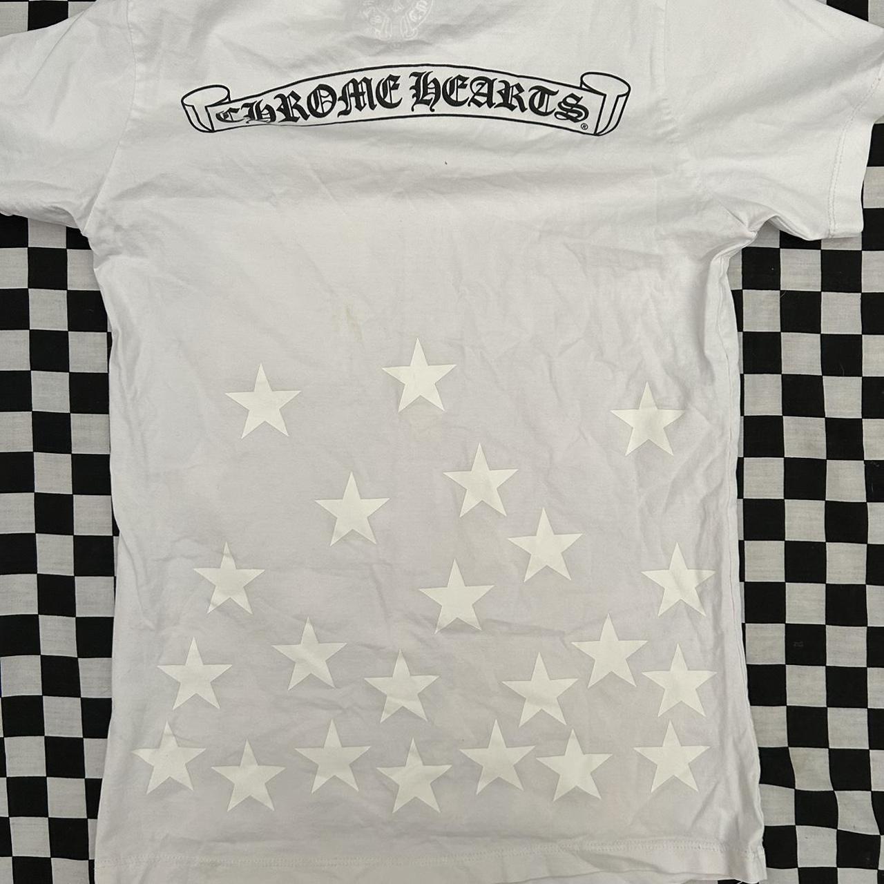 Chrome Hearts Men's White and Black T-shirt | Depop