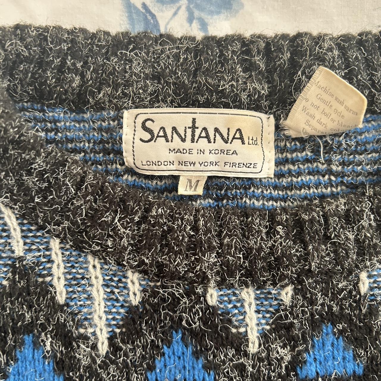 vintage 90s santana knit grandpa sweater size - Depop