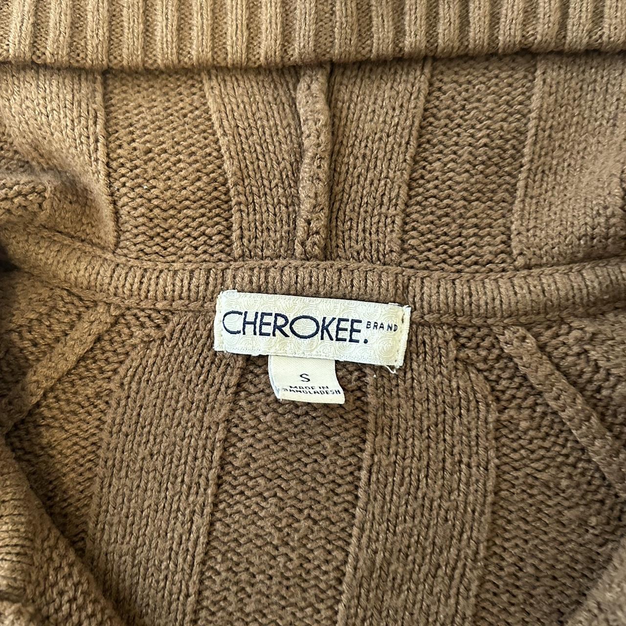 vintage 2000s cherokee knit button down hoodie... - Depop