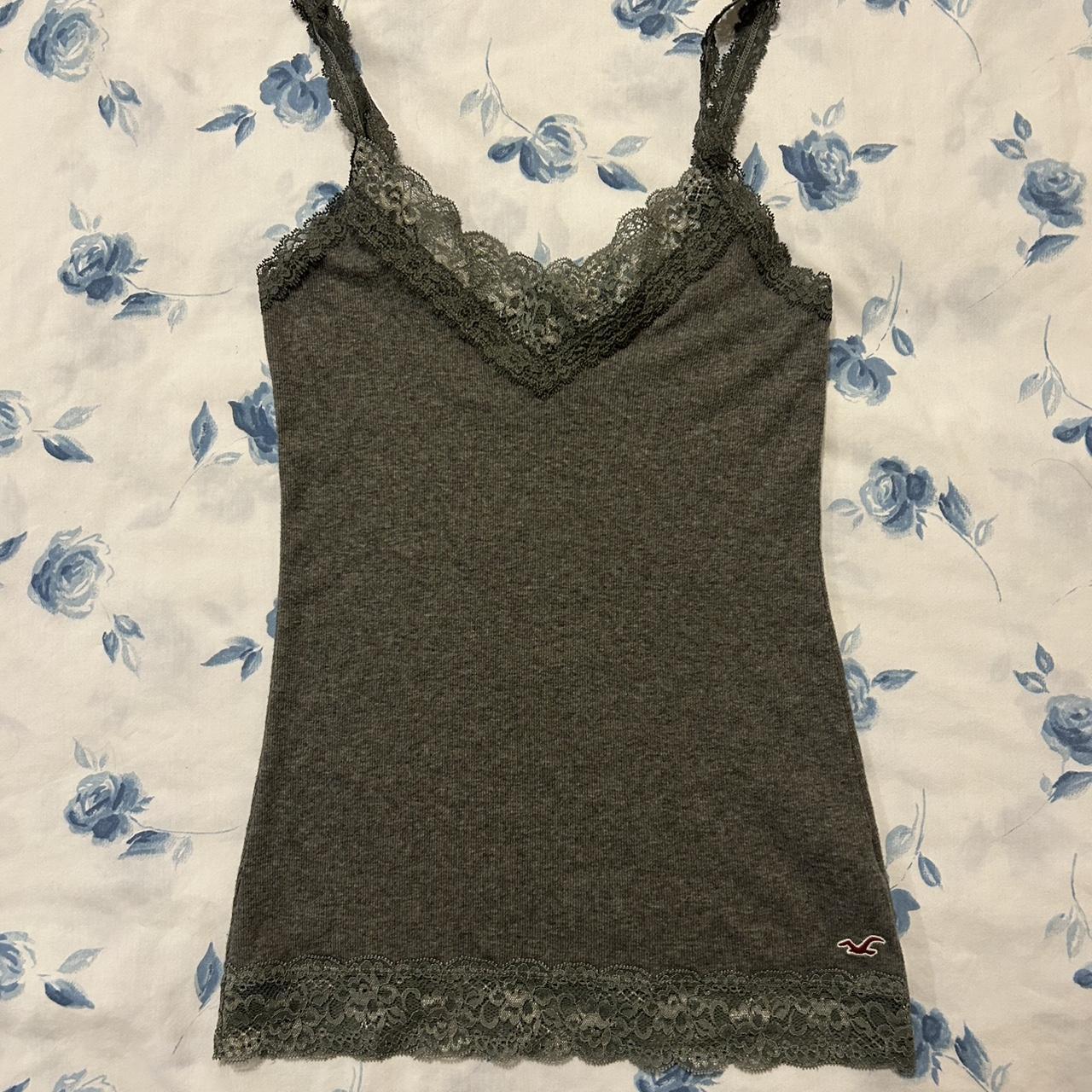 vintage 2000s hollister lace cami size medium... - Depop