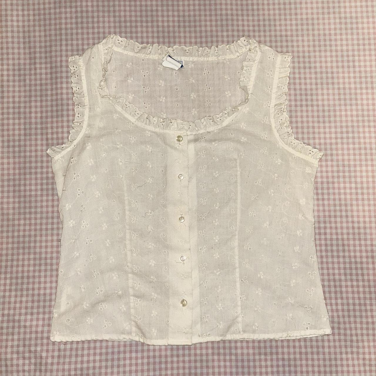 Tweed-like #milkmaid bow ribbon lace cami top from - Depop