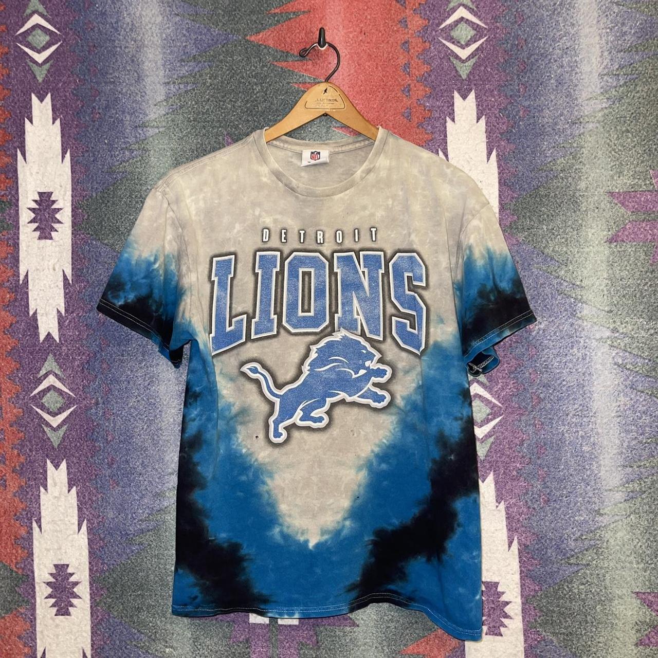 Tie Dye Detroit Lions NFL Team Tshirt. Size - Depop