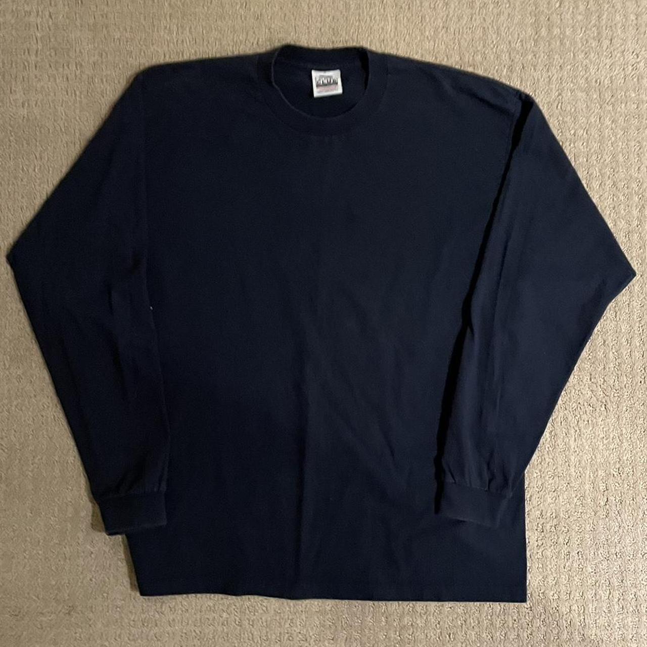 Navy blue Pro Club heavy weight long sleeve t-shirt.... - Depop