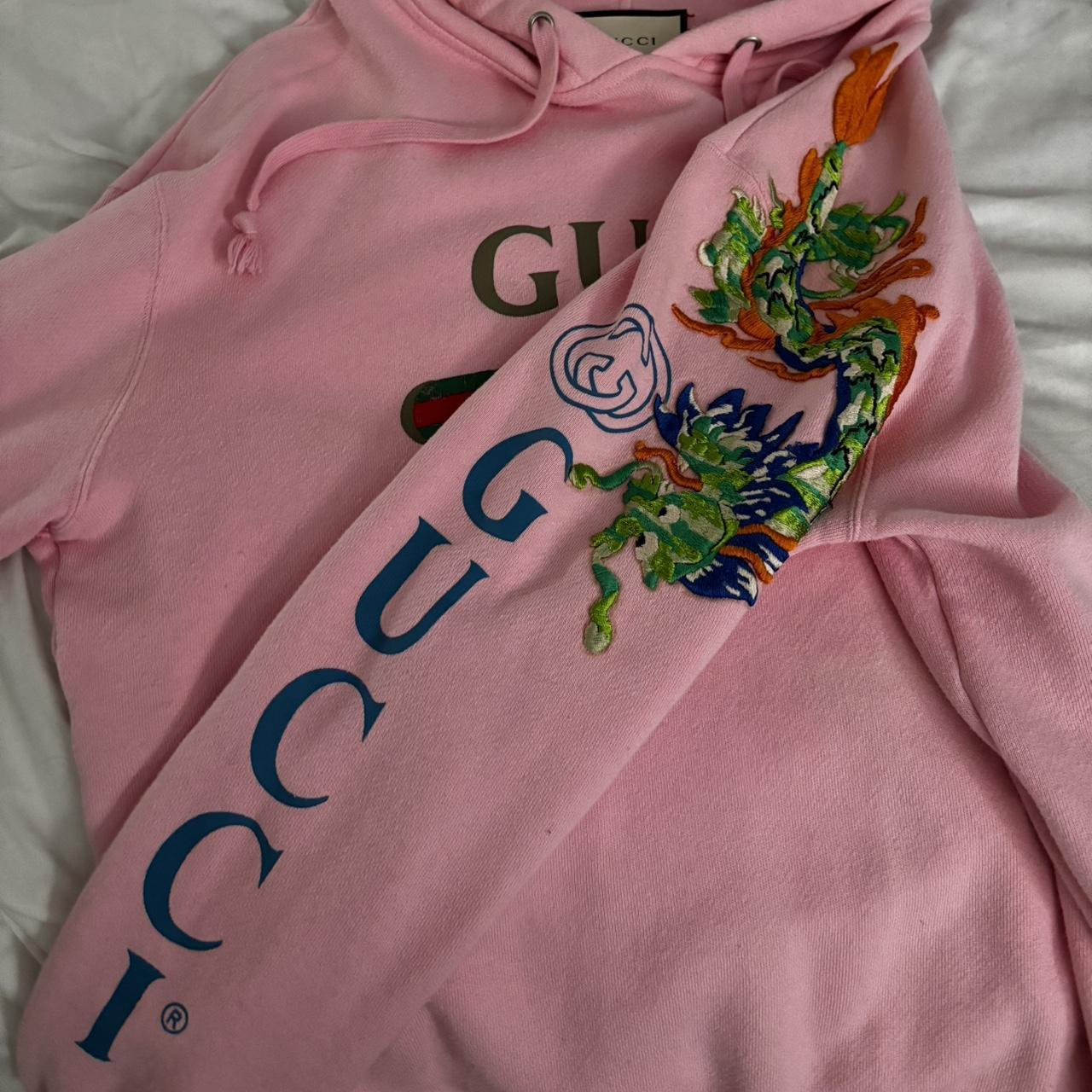 Mens pink gucci hoodie best sale