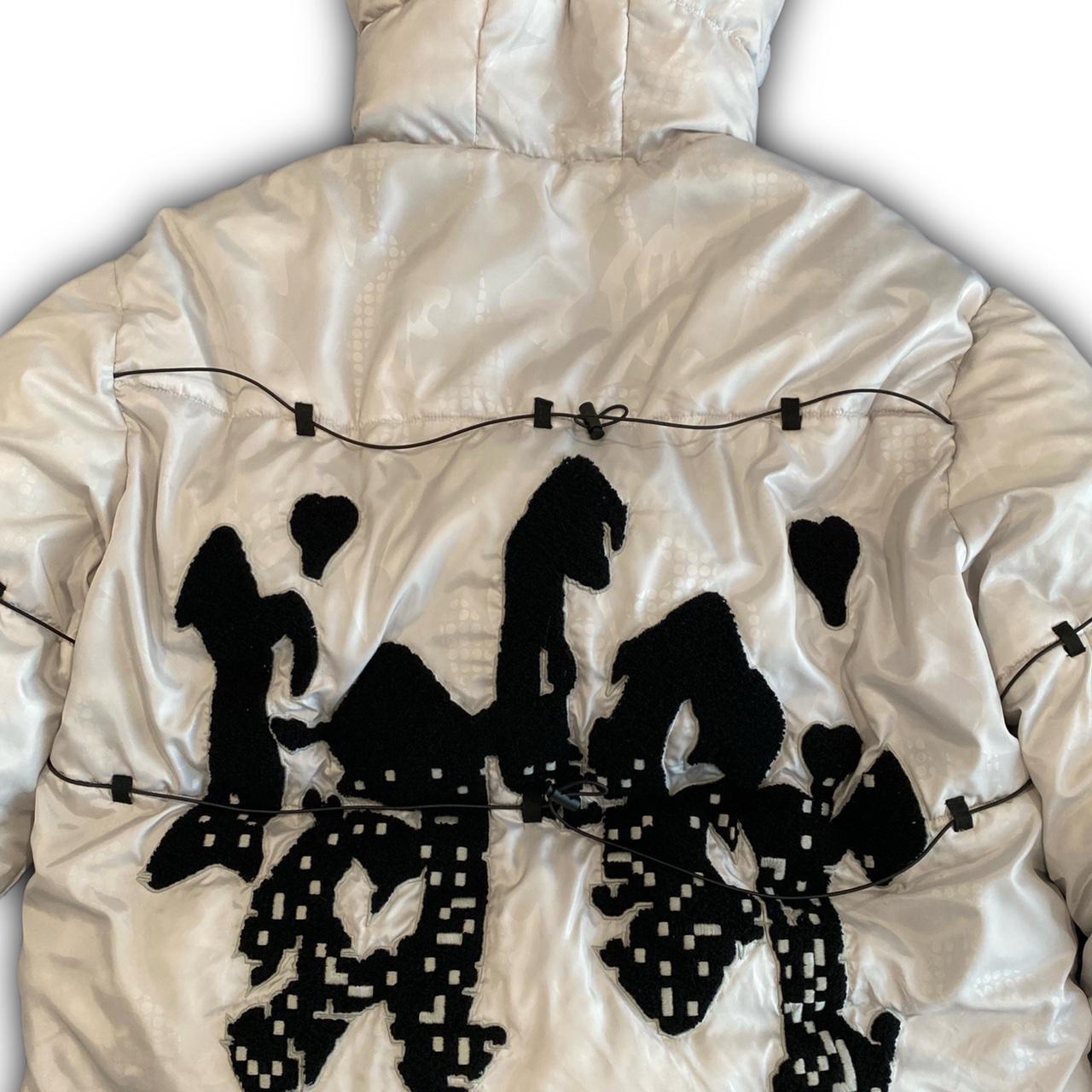 racer worldwide white puffer jacket. chenille | Depop