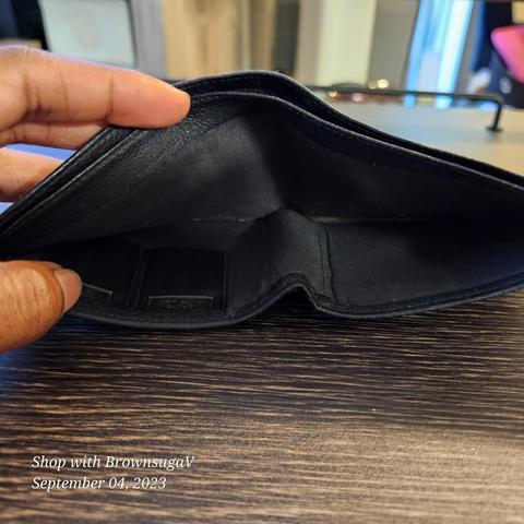 Vintage Black slim leather Wallet This genuine - Depop
