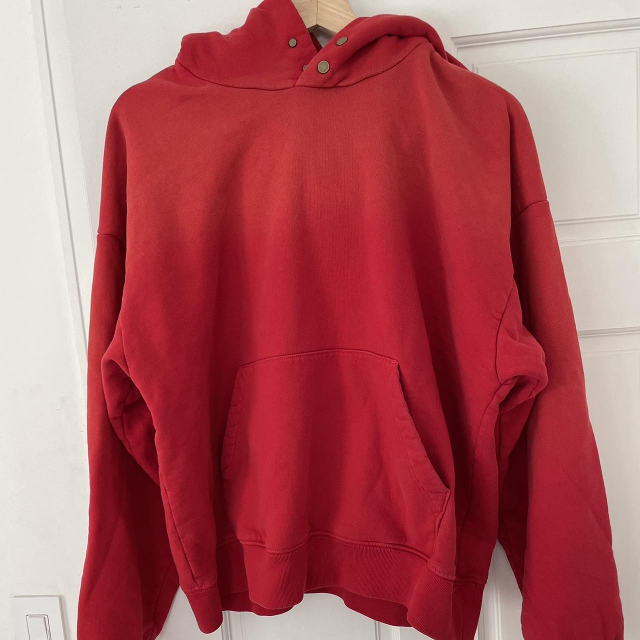 Fear of god red hoodie seventh collection. Made in... - Depop