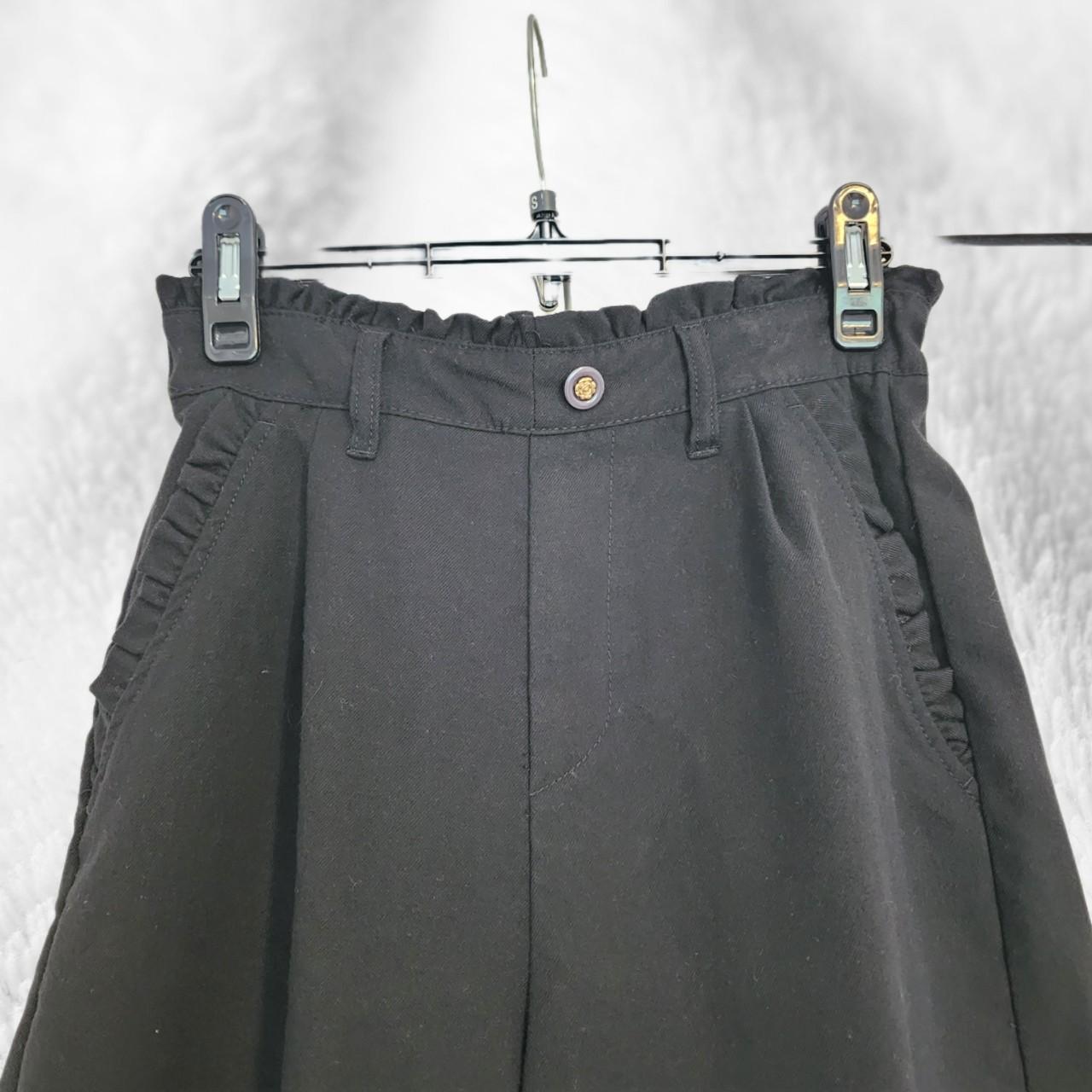 Axes Femme Black Ruffle Lace Pants with Rose... Depop