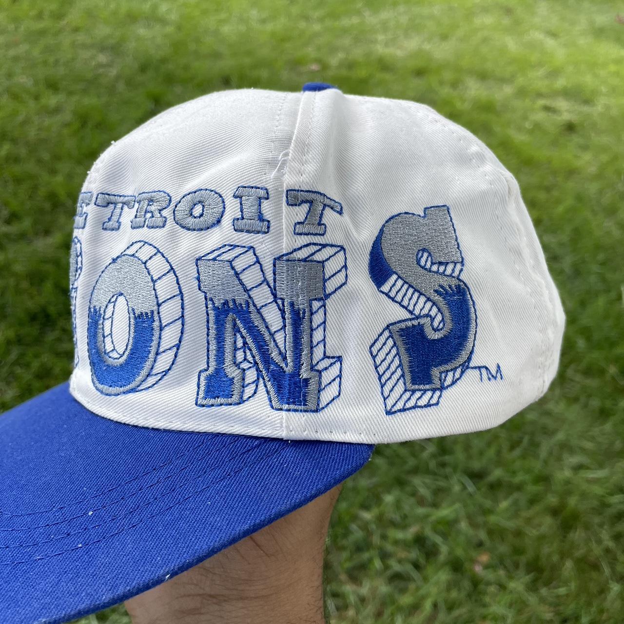 Detroit Lions Mens Trucker Hat Blue Snapback Retro - Depop