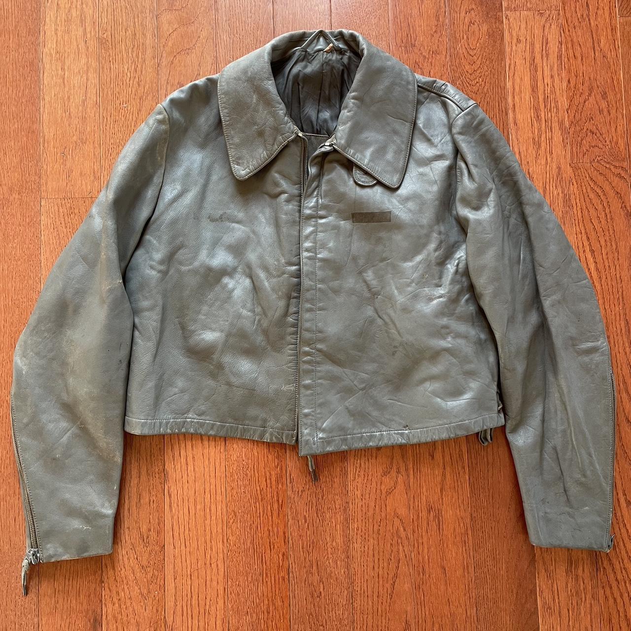 German BM Cropped Submarine Leather Jacket | Depop